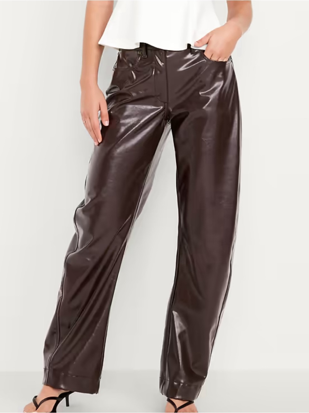 Old navy High-Waisted Faux-Leather Ankle Barrel Pants